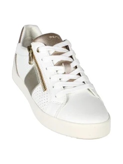 Geox D BLOMIEE Sneakers donna in pelle con lacci e zip
