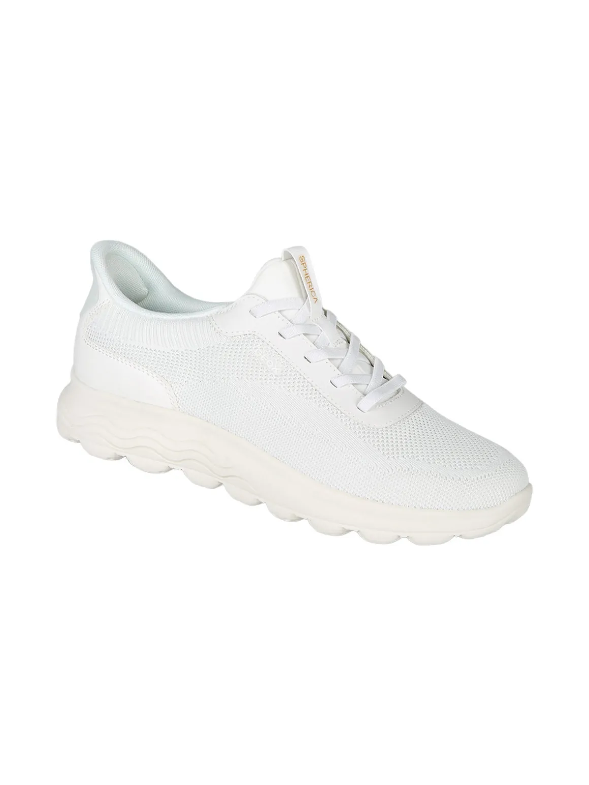 Geox D SPHERICA PLUS Sneakers donna con lacci elastici - bianco