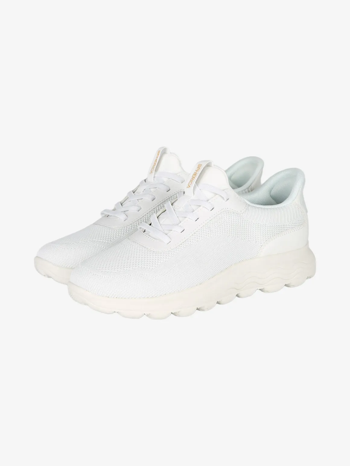 Geox D SPHERICA PLUS Sneakers donna con lacci elastici - bianco
