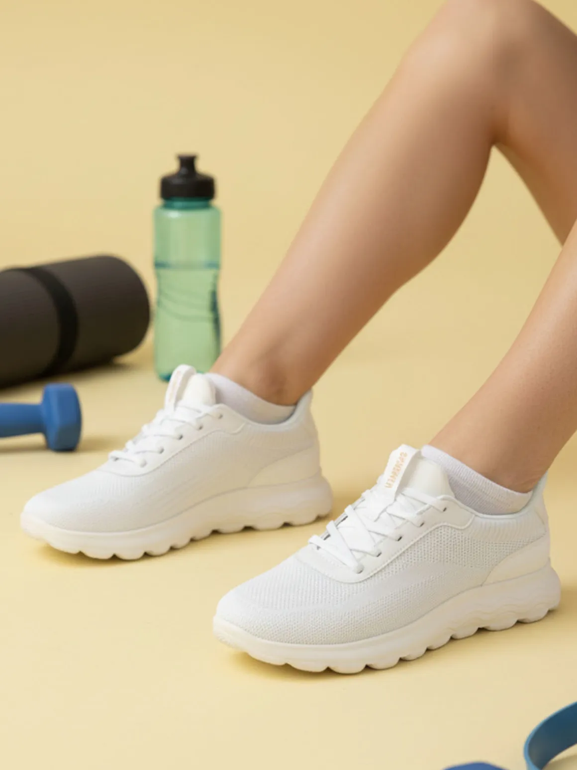 Geox D SPHERICA PLUS Sneakers donna con lacci elastici - bianco