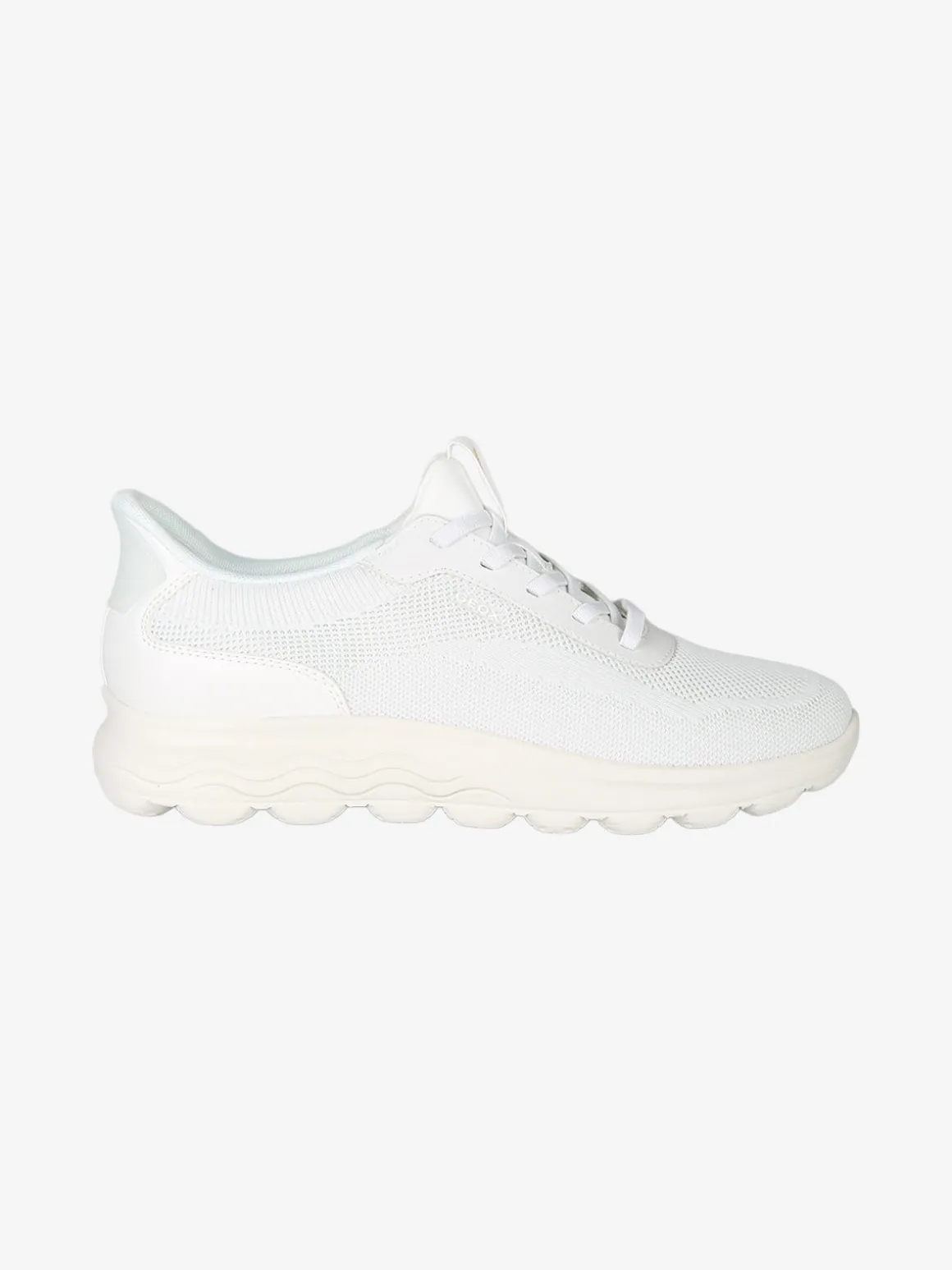 Geox D SPHERICA PLUS Sneakers donna con lacci elastici - bianco