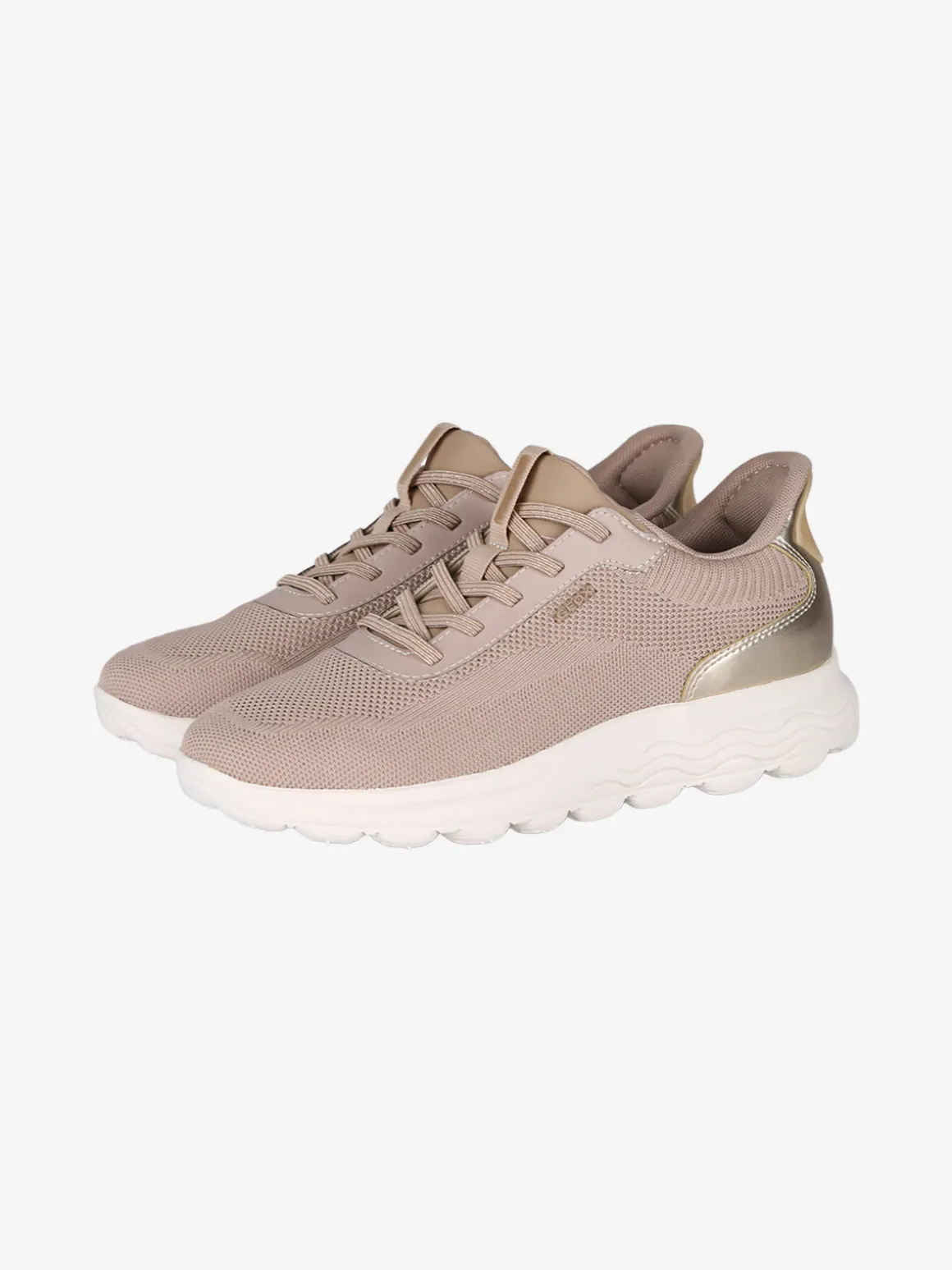 Geox D SPHERICA PLUS Sneakers donna con lacci elastici - taupe