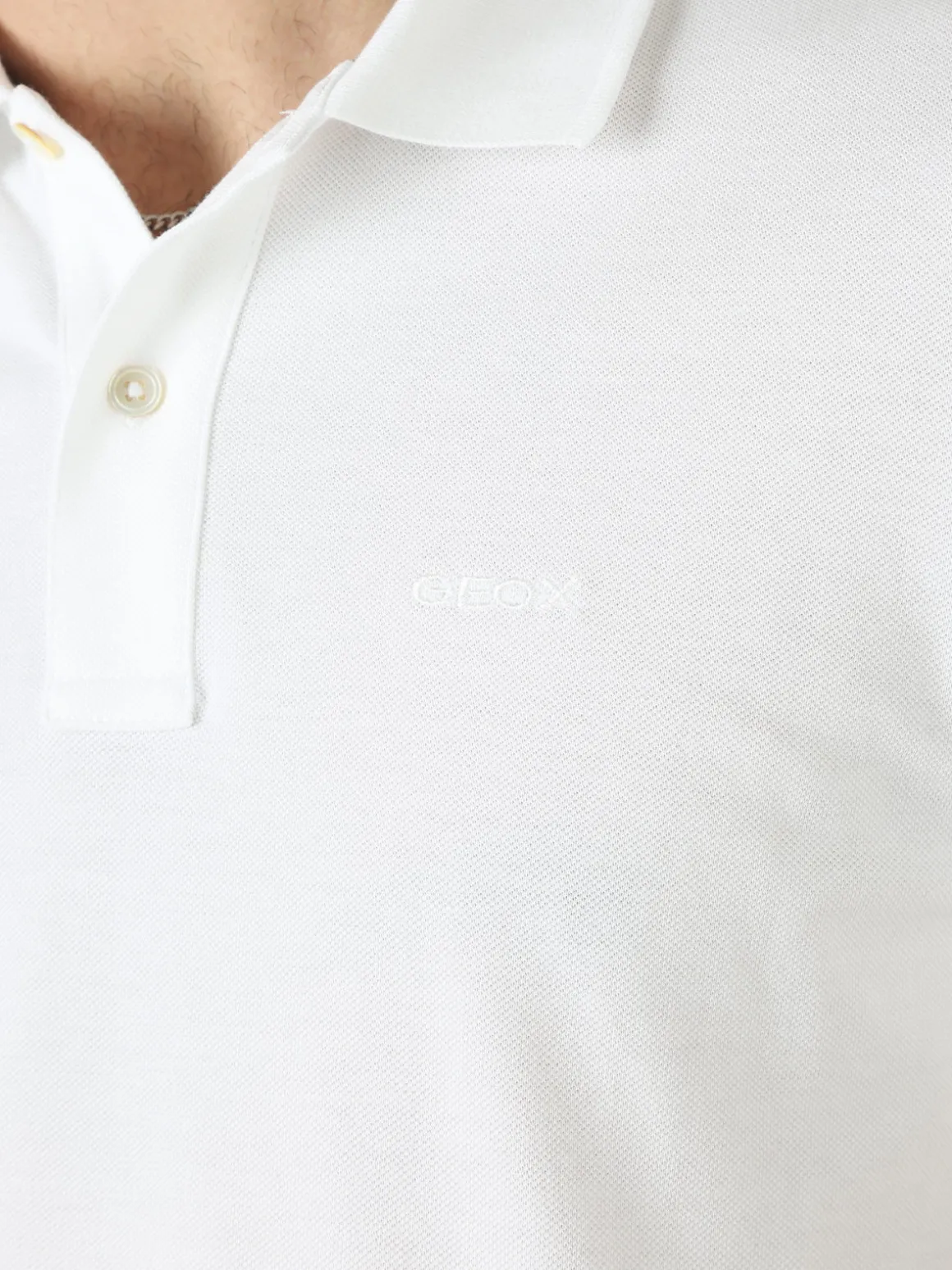 Geox Polo da uomo in cotone a maniche corte - bianco
