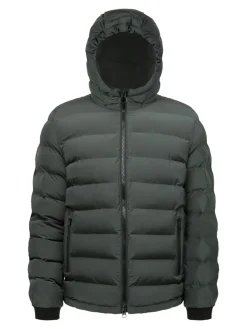 Geox SPHERICA Giubbotto imbottito da uomo con cappuccio e zip - militare