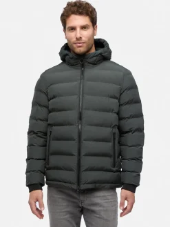 Geox SPHERICA Giubbotto imbottito da uomo con cappuccio e zip - militare