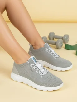 Geox SPHERICA Sneakers donna in maglia - grigio
