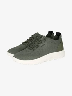 Geox SPHERICA Sneakers uomo stringate in maglia - verde scuro