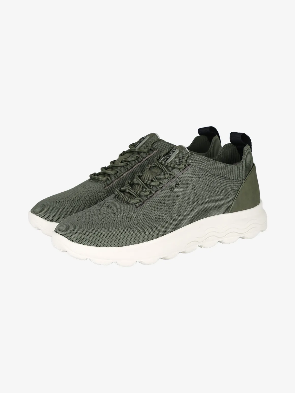 Geox SPHERICA Sneakers uomo stringate in maglia - verde scuro