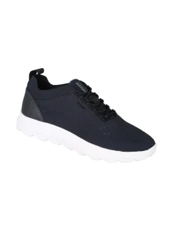 Geox SPHERICA Sneakers uomo stringate in maglia - blu scuro