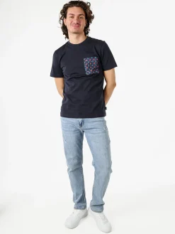 Geox T-shirt girocollo da uomo in cotone con taschino - bianco