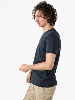 Geox T-shirt girocollo da uomo in cotone - blu scuro