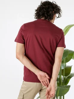 Geox T-shirt girocollo da uomo in cotone - bordeaux
