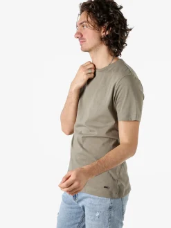 Geox T-shirt girocollo da uomo in cotone - fango