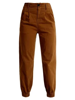 Ghiaccio&Limone Pantaloni in cotone a vita alta con polsino