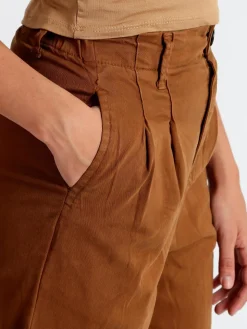 Ghiaccio&Limone Pantaloni in cotone a vita alta con polsino