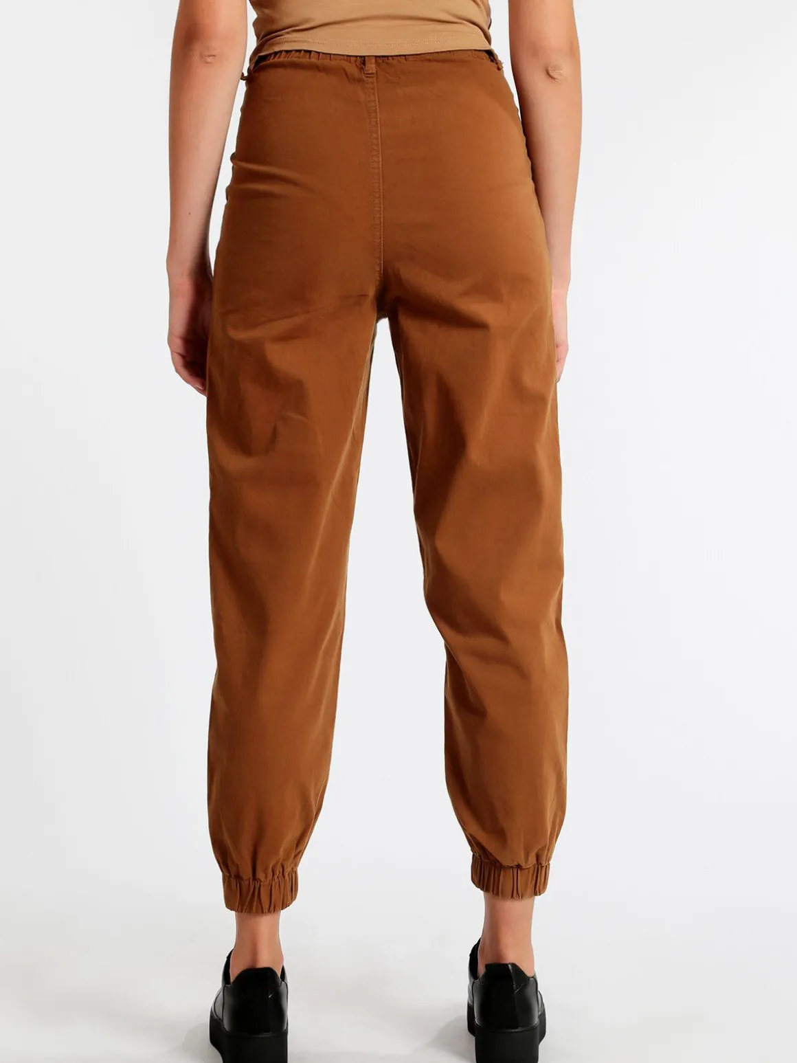 Ghiaccio&Limone Pantaloni in cotone a vita alta con polsino
