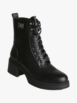 Gian Marco Venturi Anfibi donna stringati con tacco - nero