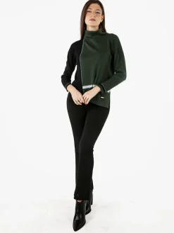 Gian Marco Venturi Maglia dolcevita da donna con strass - verde