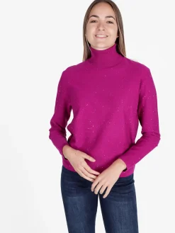 Gian Marco Venturi Maglia dolcevita da donna con micropaillettes luccicanti