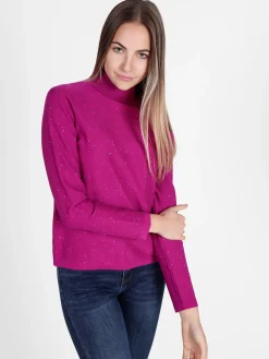 Gian Marco Venturi Maglia dolcevita da donna con micropaillettes luccicanti