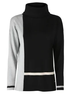 Gian Marco Venturi Maglia dolcevita da donna con strass - nero