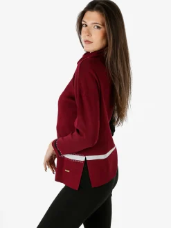 Gian Marco Venturi Maglia dolcevita da donna con strass - bordeaux