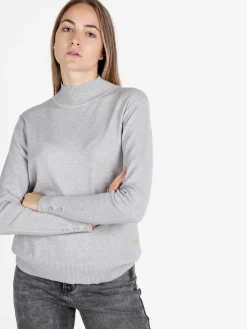Gian Marco Venturi Maglia donna a lupetto con bottoni gioiello sui polsini