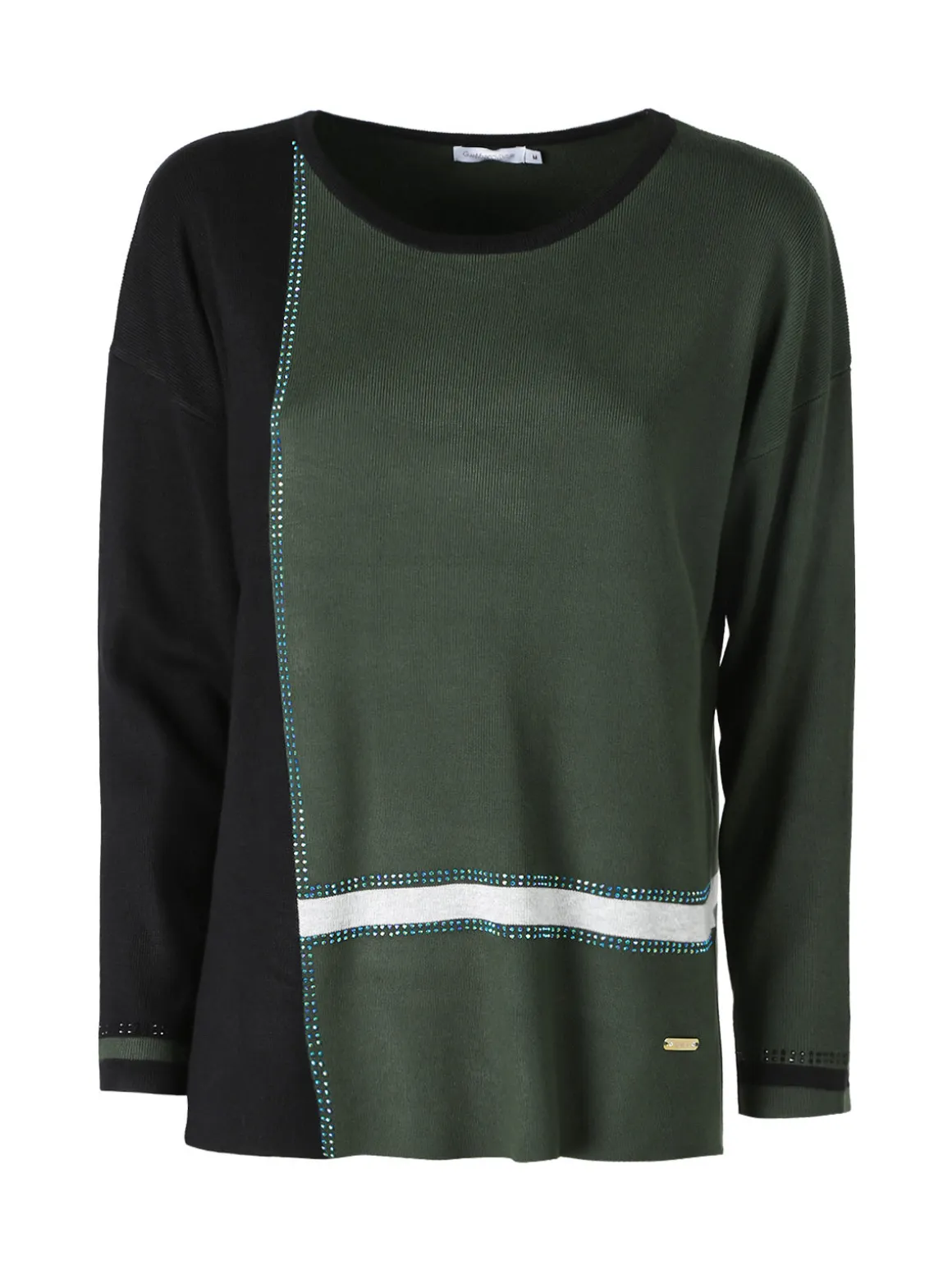 Gian Marco Venturi Maglia donna girocollo con strass - verde