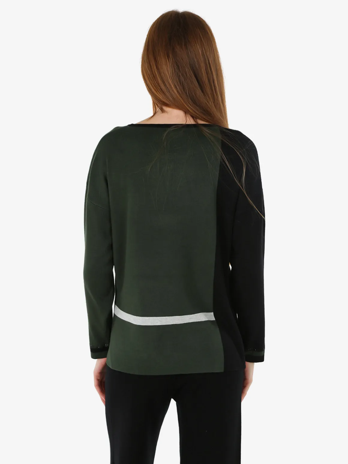 Gian Marco Venturi Maglia donna girocollo con strass - verde