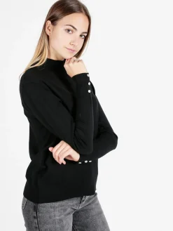 Gian Marco Venturi Maglia donna a lupetto con bottoni gioiello sui polsini