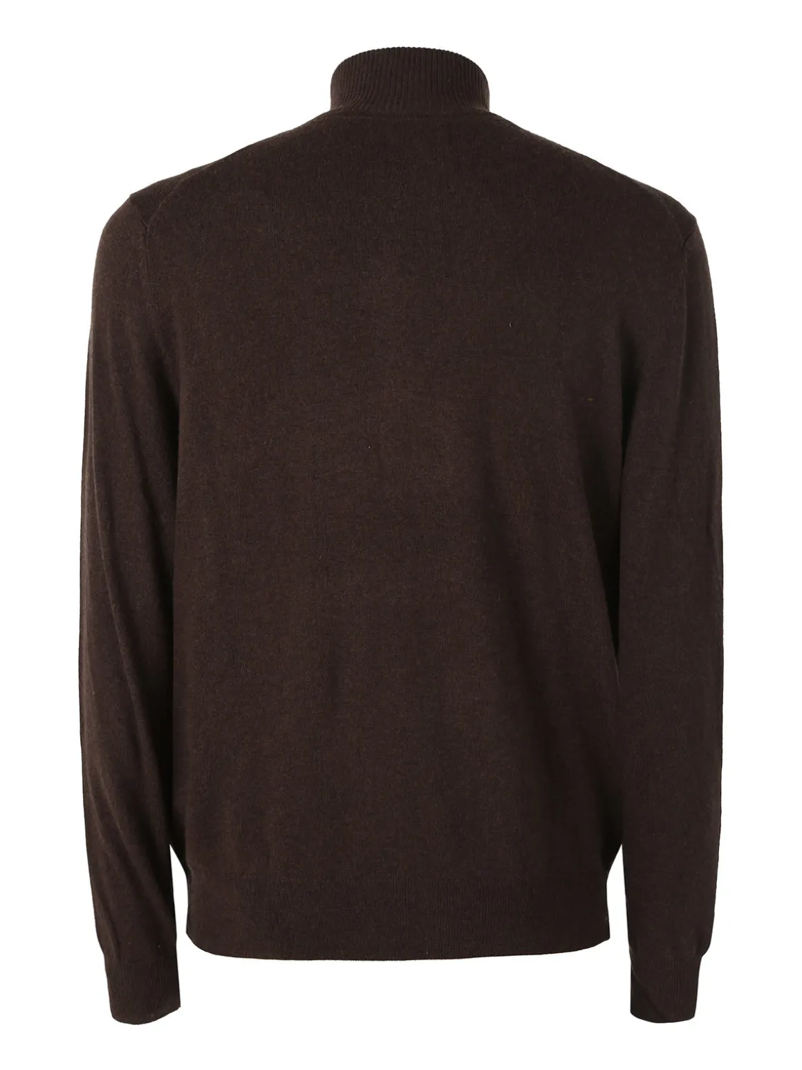 Gian Marco Venturi Maglione da uomo mezza zip in misto lana e cashmere - marrone