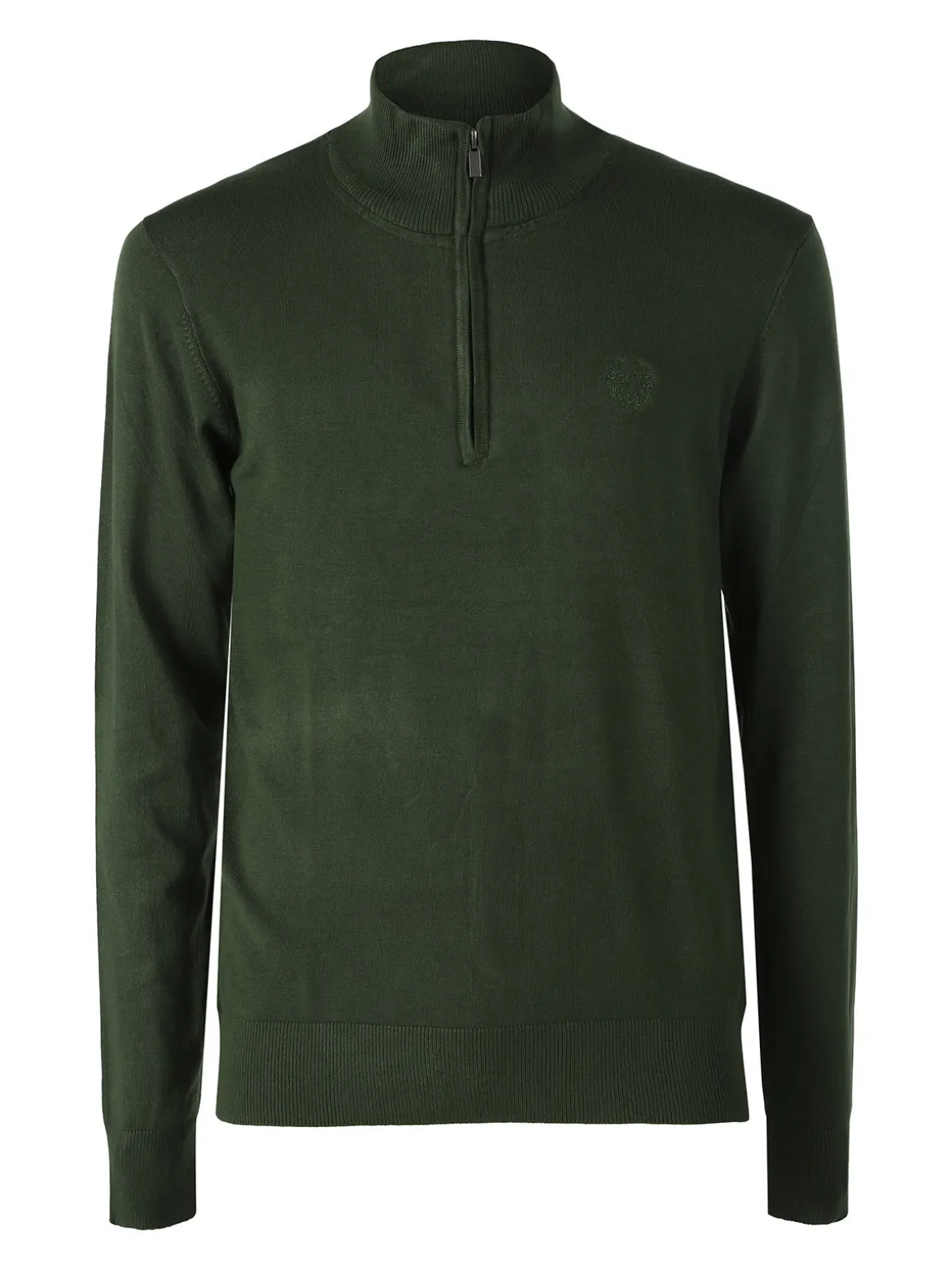 Gian Marco Venturi Pullover da uomo mezza zip misto viscosa - militare