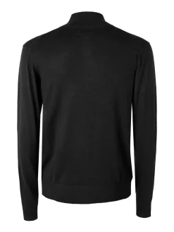 Gian Marco Venturi Pullover da uomo mezza zip misto viscosa - nero
