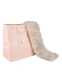 Gian Marco Venturi Sciarpa donna ad incrocio in ecopelliccia - beige