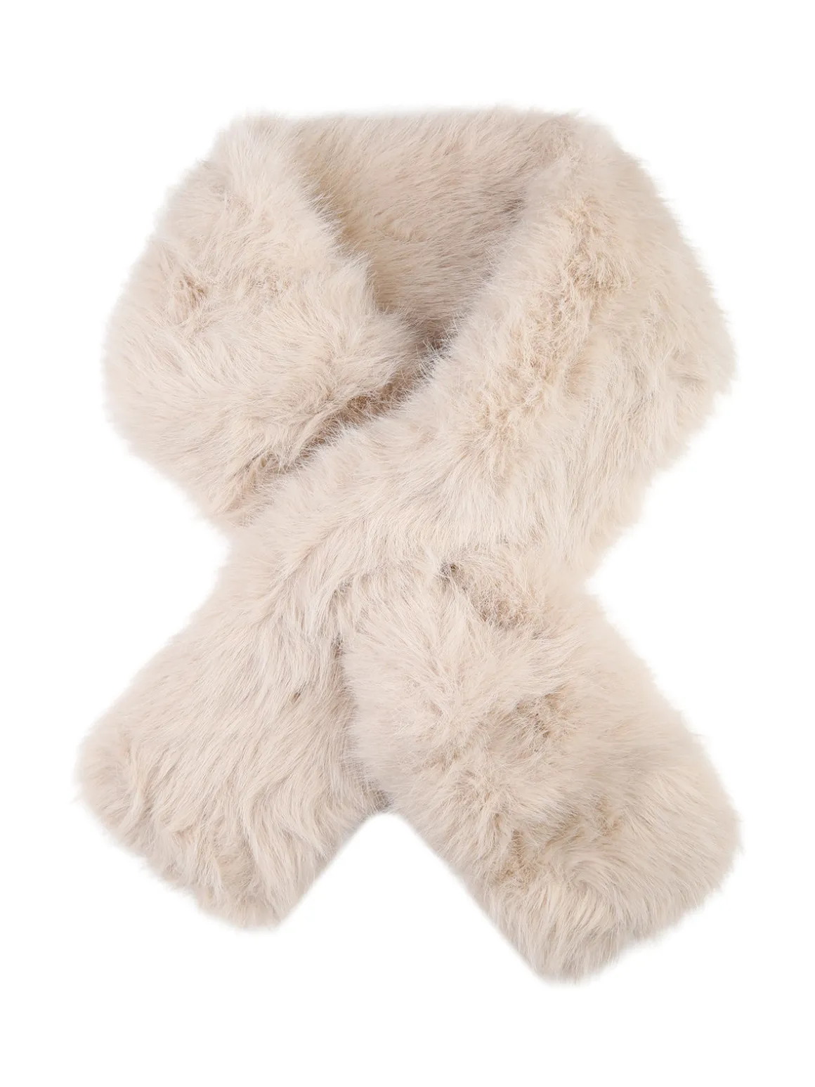 Gian Marco Venturi Sciarpa donna ad incrocio in ecopelliccia - beige