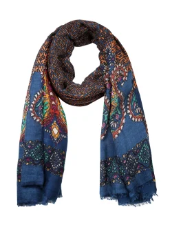 Gian Marco Venturi Sciarpa donna con stampe - blu scuro