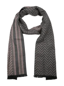 Gian Marco Venturi Sciarpa uomo con stampe bicolore - cammello