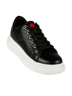 Gian Marco Venturi Sneakers donna stringate con platform - nero