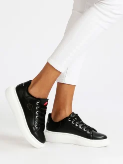 Gian Marco Venturi Sneakers donna stringate con platform - nero