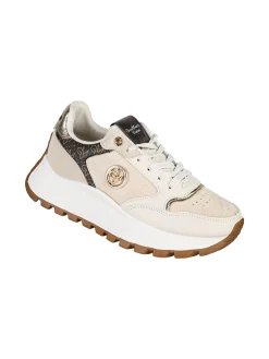 Gian Marco Venturi Sneakers donna stringate con platform - beige