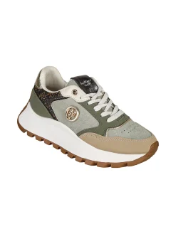 Gian Marco Venturi Sneakers donna stringate con platform - pistacchio