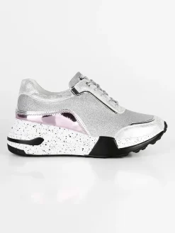Gian Marco Venturi Sneakers glitter con zeppa
