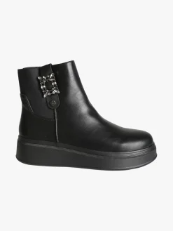Gian Marco Venturi Stivaletti minimal da donna con platform e dettaglio gioiello - nero
