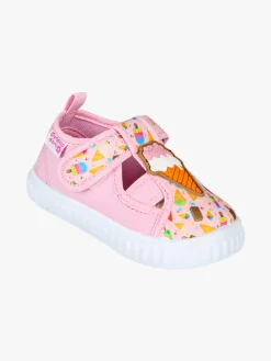 Giardino D'Oro Sandali chiusi da bambina con cinturino a strappo - rosa