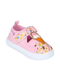 Giardino D'Oro Sandali chiusi da bambina con cinturino a strappo - rosa
