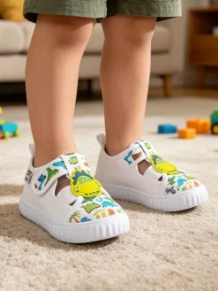 Giardino D'Oro Sandali chiusi da bambino con cinturino a strappo - bianco