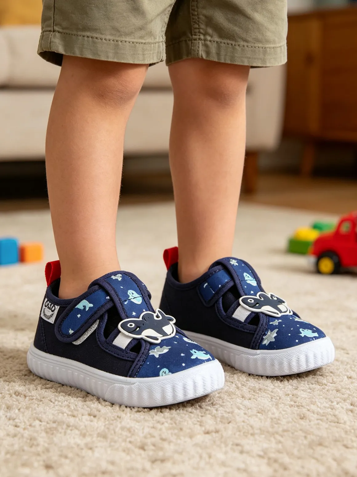 Giardino D'Oro Sandali chiusi da bambino con cinturino a strappo - blu