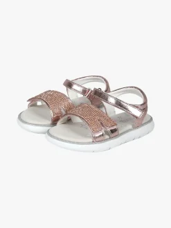 Giardino D'Oro Sandali da bambina con strass e cinturino a strappo