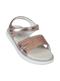Giardino D'Oro Sandali da bambina con strass e cinturino a strappo