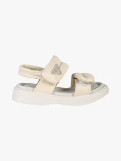 Giardino D'Oro Sandali da bambina con strappi e dettaglio strass - beige